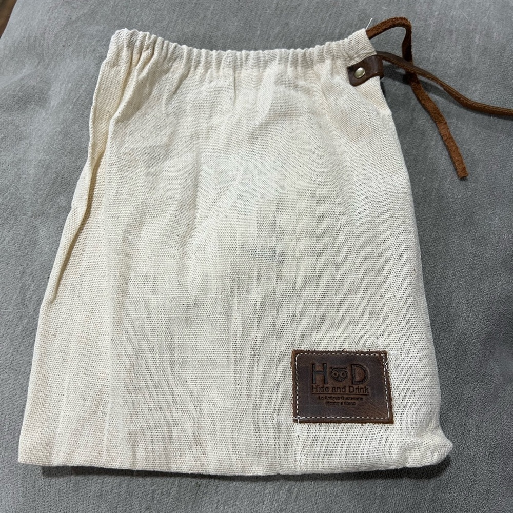 Hide & Drink Canvas & Leather Drawstring Bag